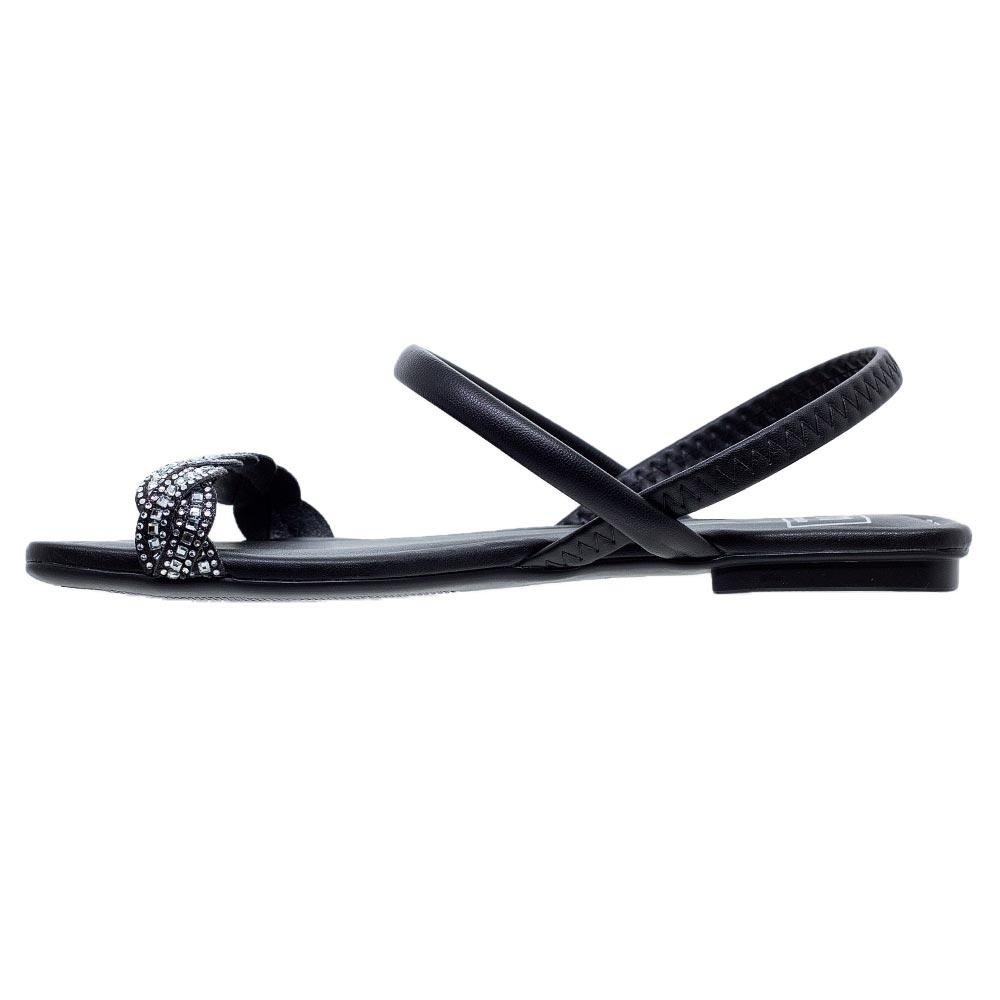 Sandália Rasteira Feminina Moleca 5462.132 Preto Preto 2