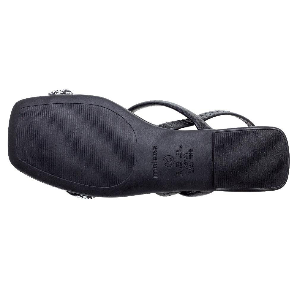 Sandália Rasteira Feminina Moleca 5462.132 Preto Preto 4