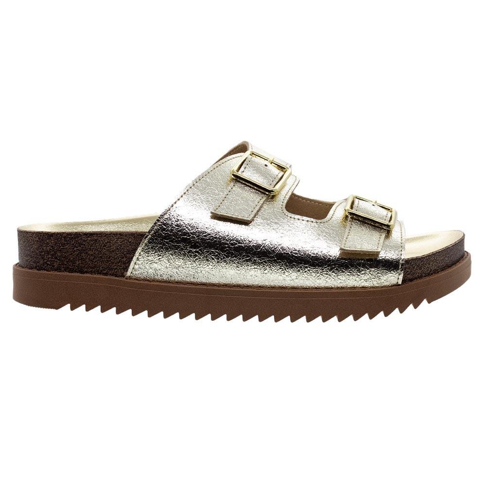 Chinelo Feminino Papete Moleca 5500.105 Dourado Dourado 1
