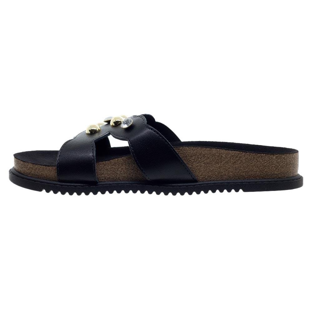 Chinelo Slide Feminino Flat Trotorado Beira Rio 8523.110 Preto Preto 2