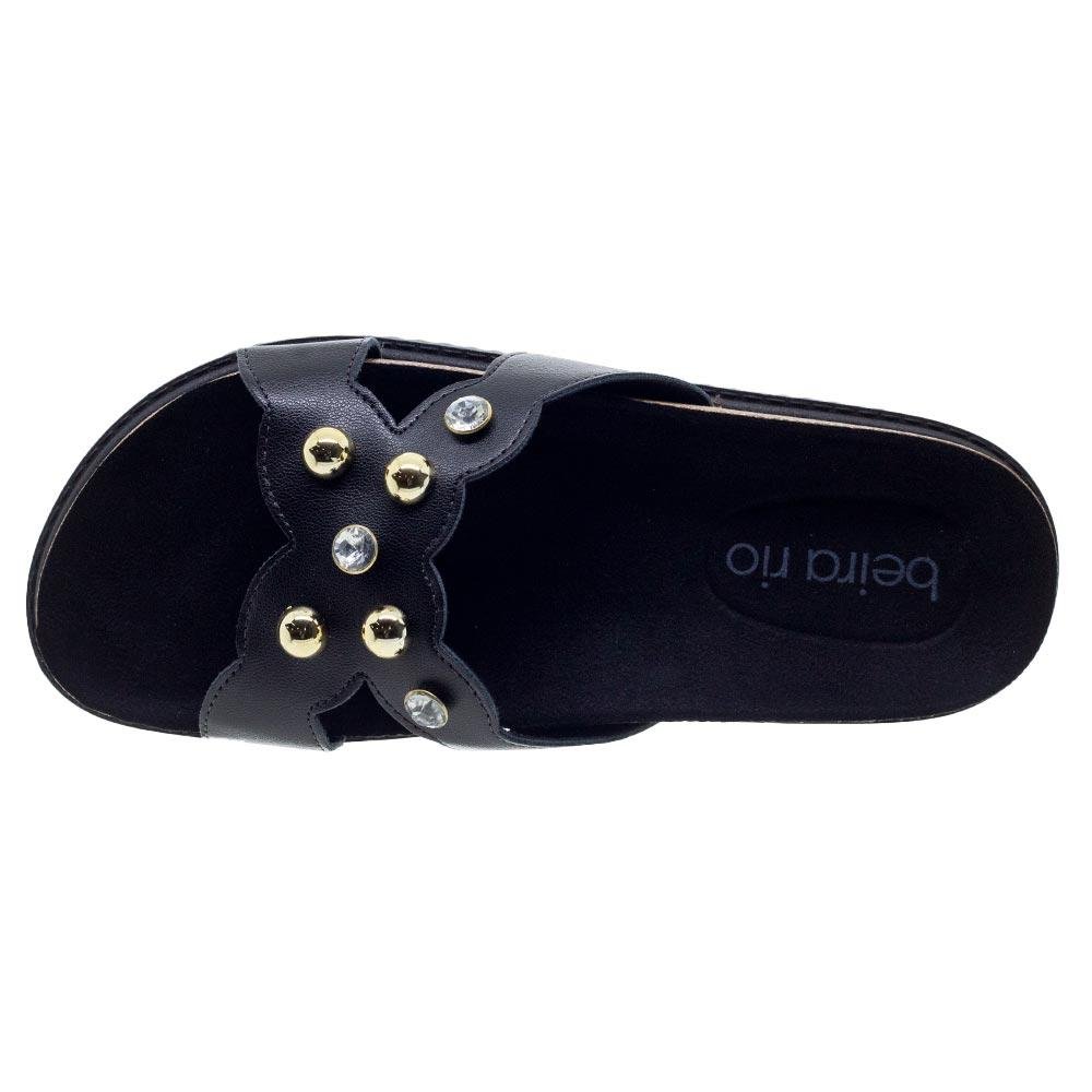 Chinelo Slide Feminino Flat Trotorado Beira Rio 8523.110 Preto Preto 3