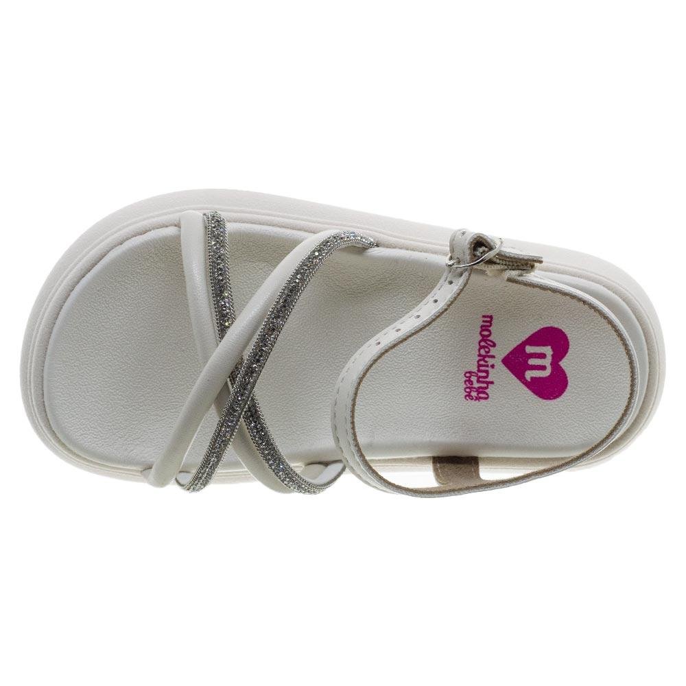 Sandália Infantil Menina Molekinha 2733.104 OffWhite Branco 3