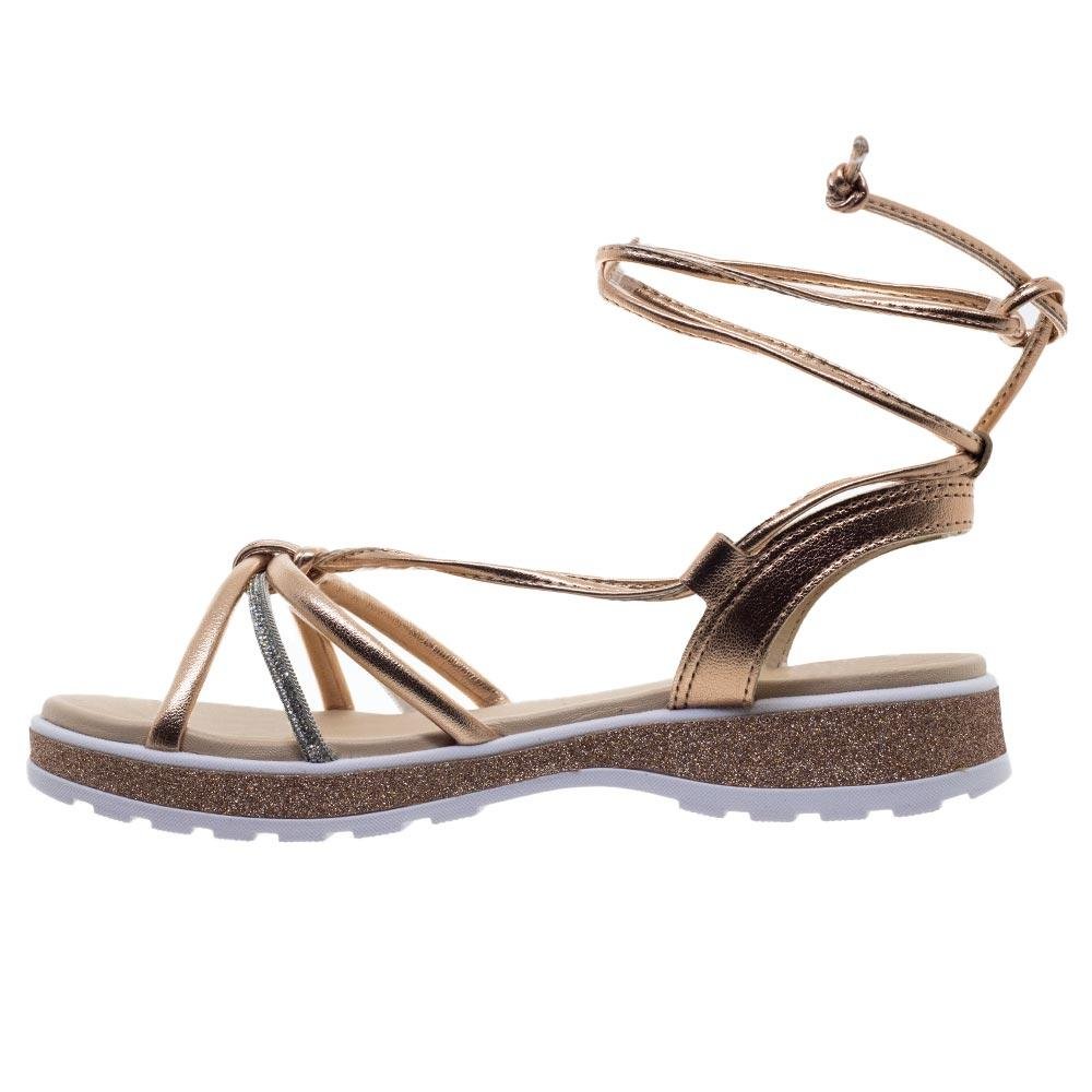 Sandália Infantil Menina Molekinha 2361.204 Dourado Dourado 2