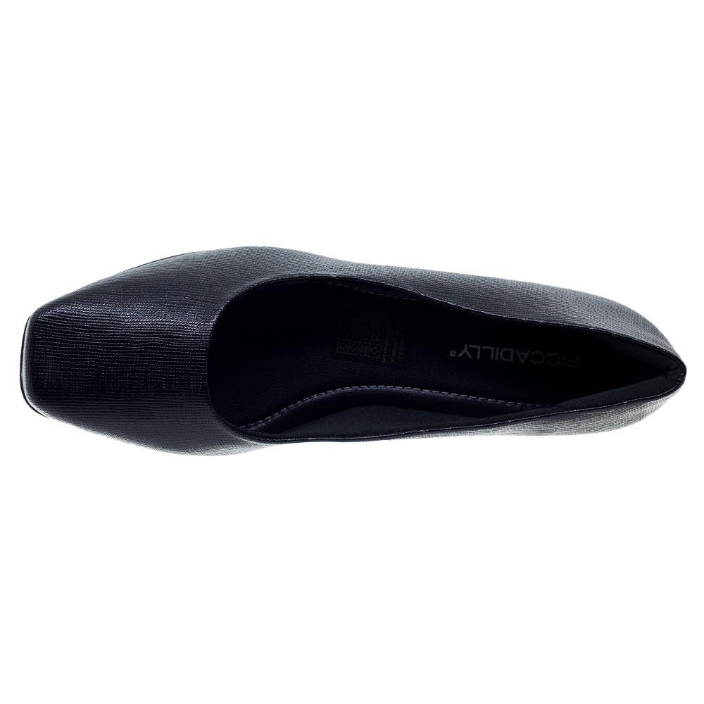 Sapato Feminino Salto Baixo Piccadilly 160055 Preto Preto 3