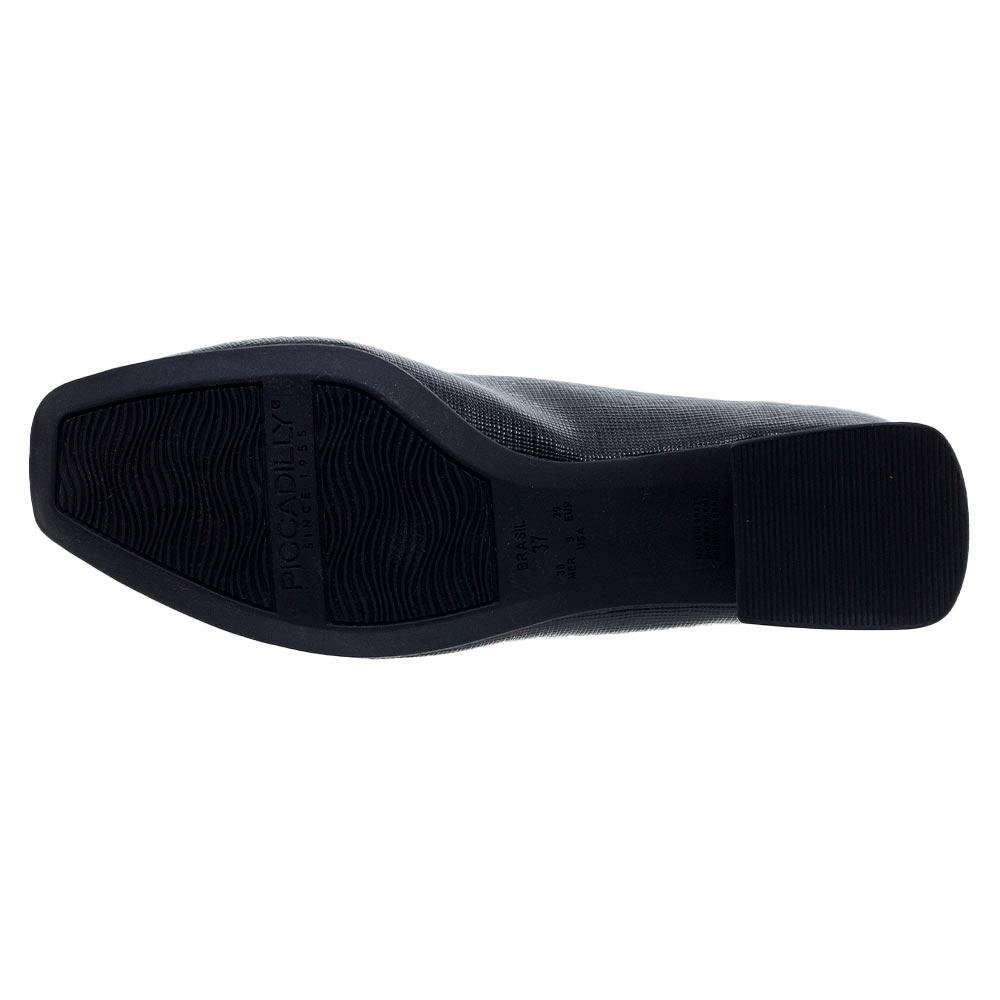 Sapato Feminino Salto Baixo Piccadilly 160055 Preto Preto 4