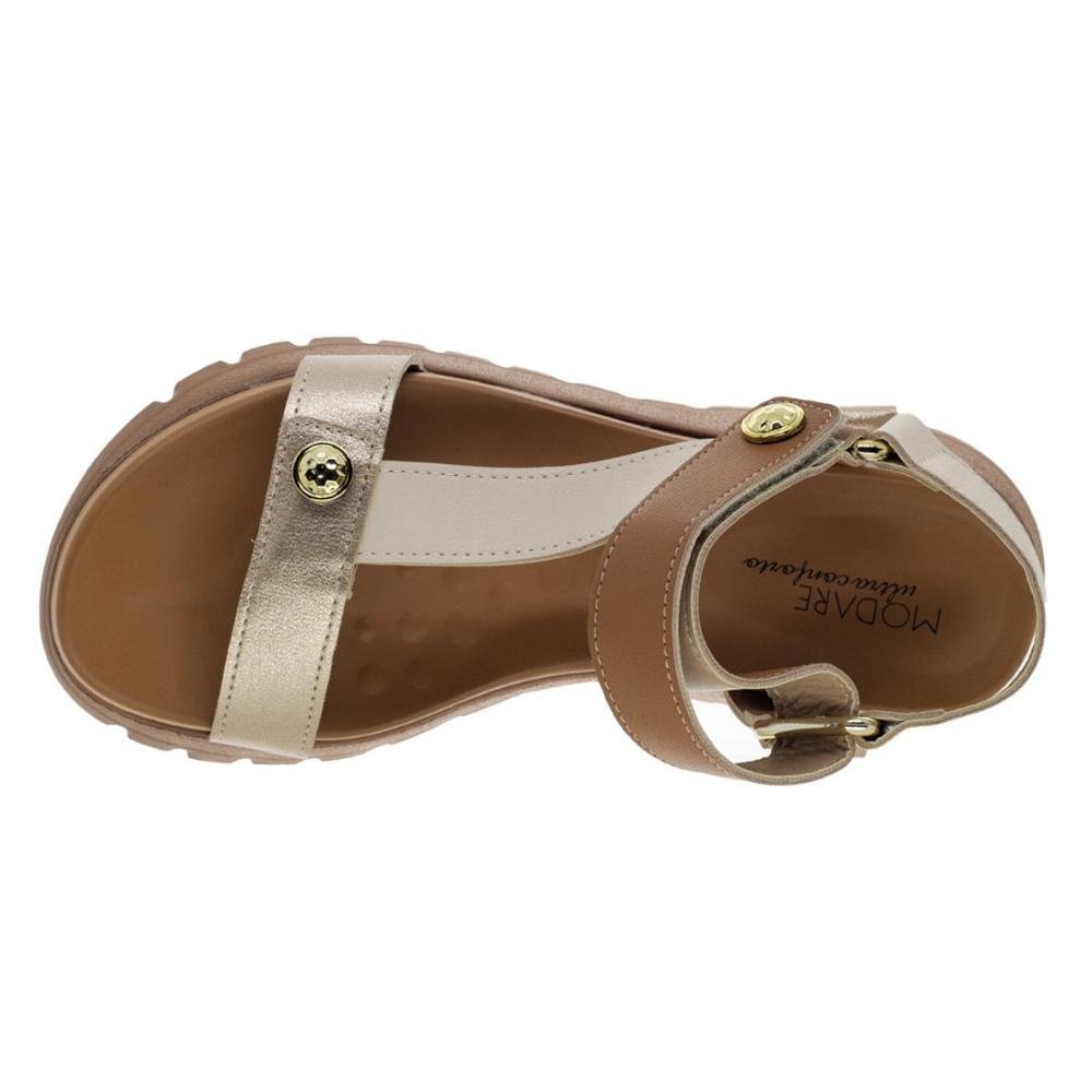 Sandália Papete Modare Ultraconforto 7198.101 Camel Marrom 3