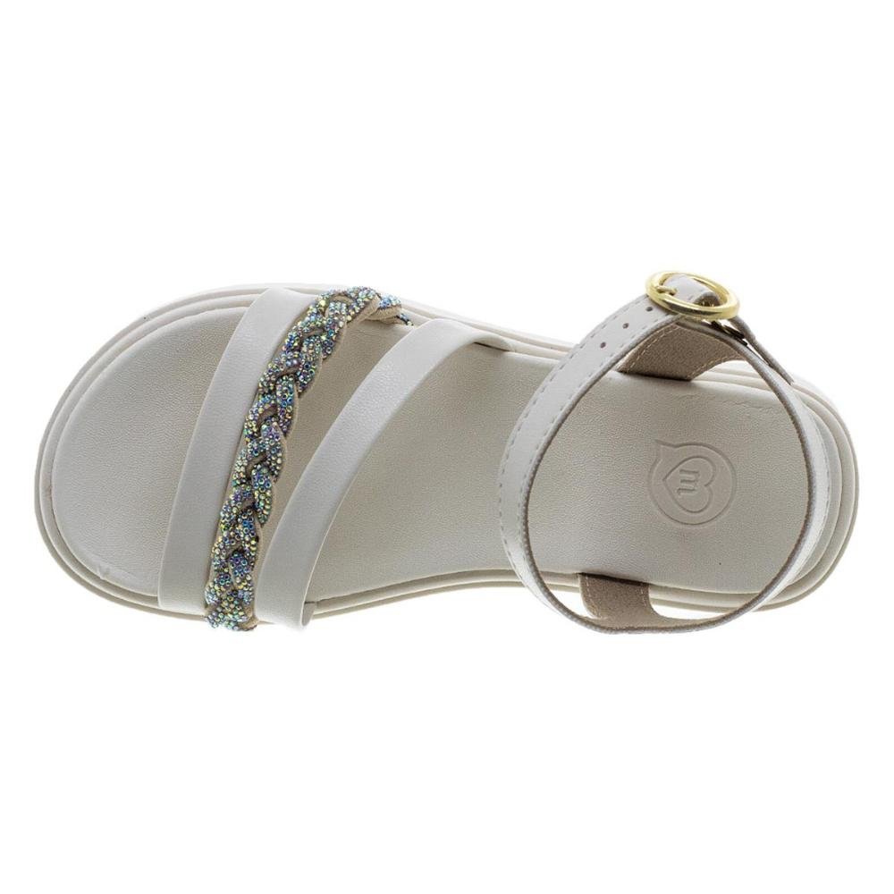 Sandália Papete Infantil Menina Molekinha 2344.128 OffWhite Branco 3