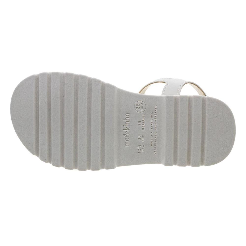 Sandália Papete Infantil Menina Molekinha 2344.128 OffWhite Branco 4