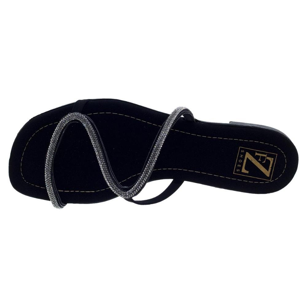 Rasteira Feminina Fashion Fz 02.0519 Preta Preto 3