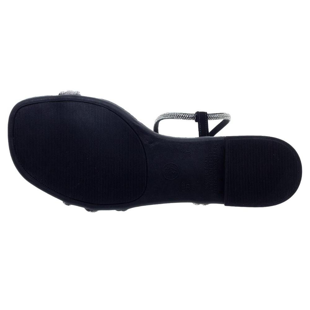 Sandália Rasteira Feminina Fashion Fz 02.0564 Preta Preto 4