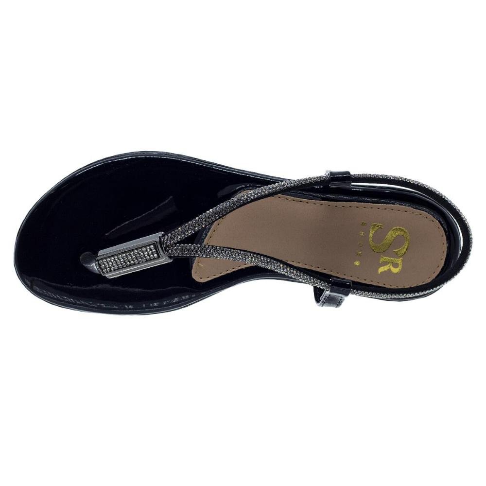 Sandália Rasteira Infantil Menina Fashion Fz 861 Preta Preto 3