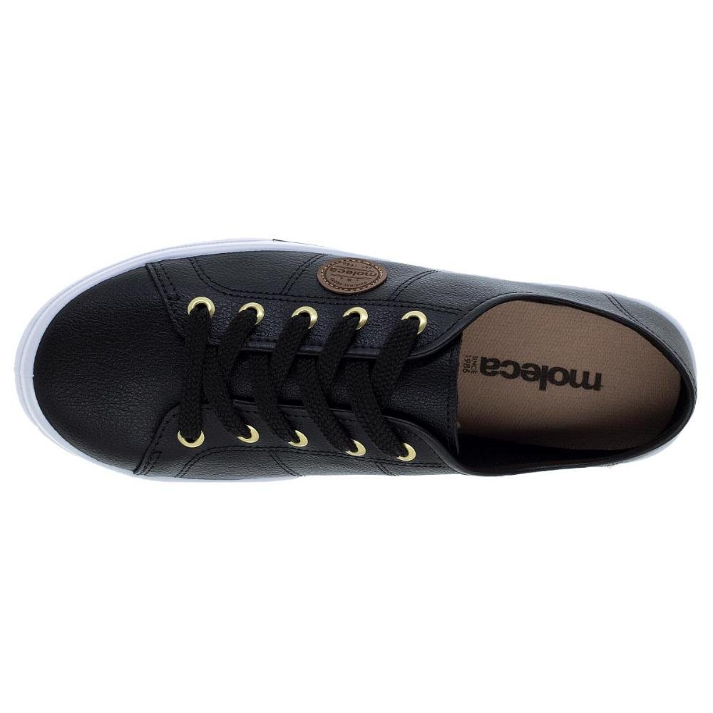 Tenis Casual Feminino Moleca 5667.302 Preto Preto 3