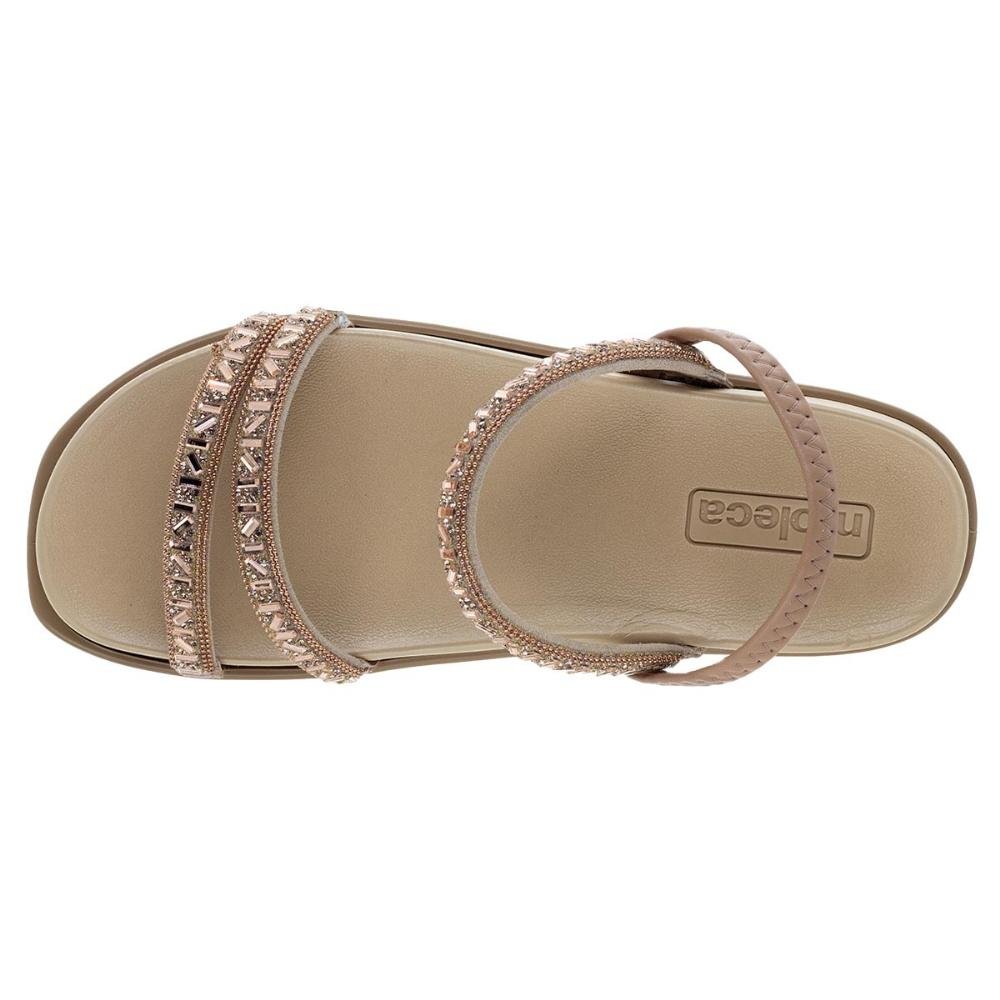 Sandália Rasteira Feminina Moleca 5502.106 Nude Bege 3