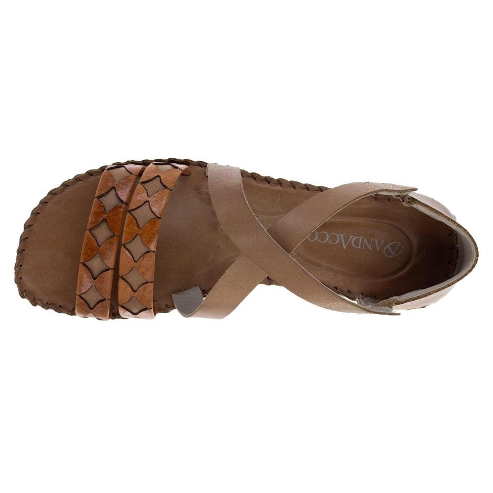 Sandália Rasteira Andacco Valira 12380 Couro Nude Marrom 3