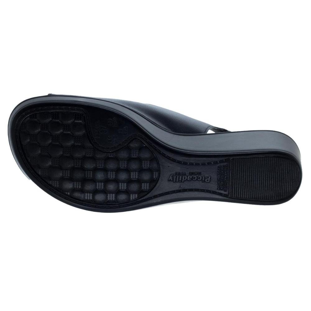 Sandália Anabela Peep Toe Feminina Piccadilly 540324 Preta Preto 4