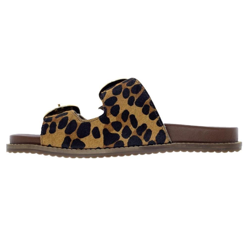 Sandália Papete Rasteira Feminina Ana Laura 24750 Caramelo Marrom 2