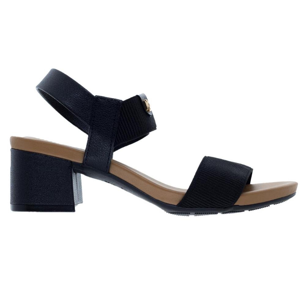 Sandália Salto Baixo Feminina Modare 7187.100 Preta Preto 1