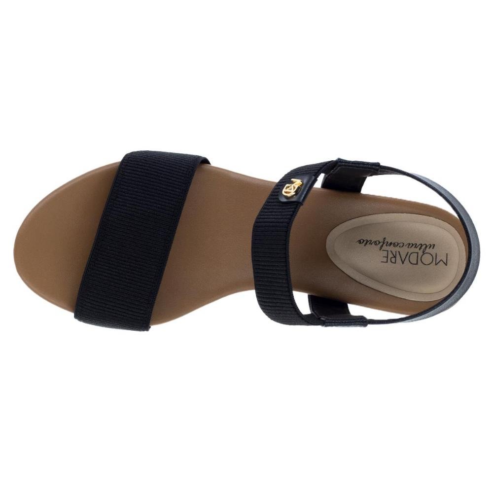 Sandália Salto Baixo Feminina Modare 7187.100 Preta Preto 3