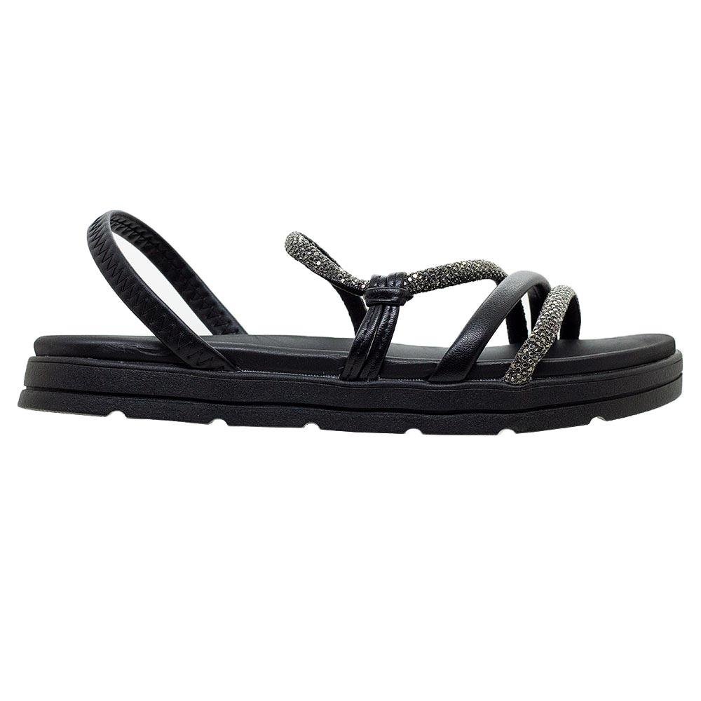 Sandália Papete Feminina Moleca 5490.113 Preto Preto 1