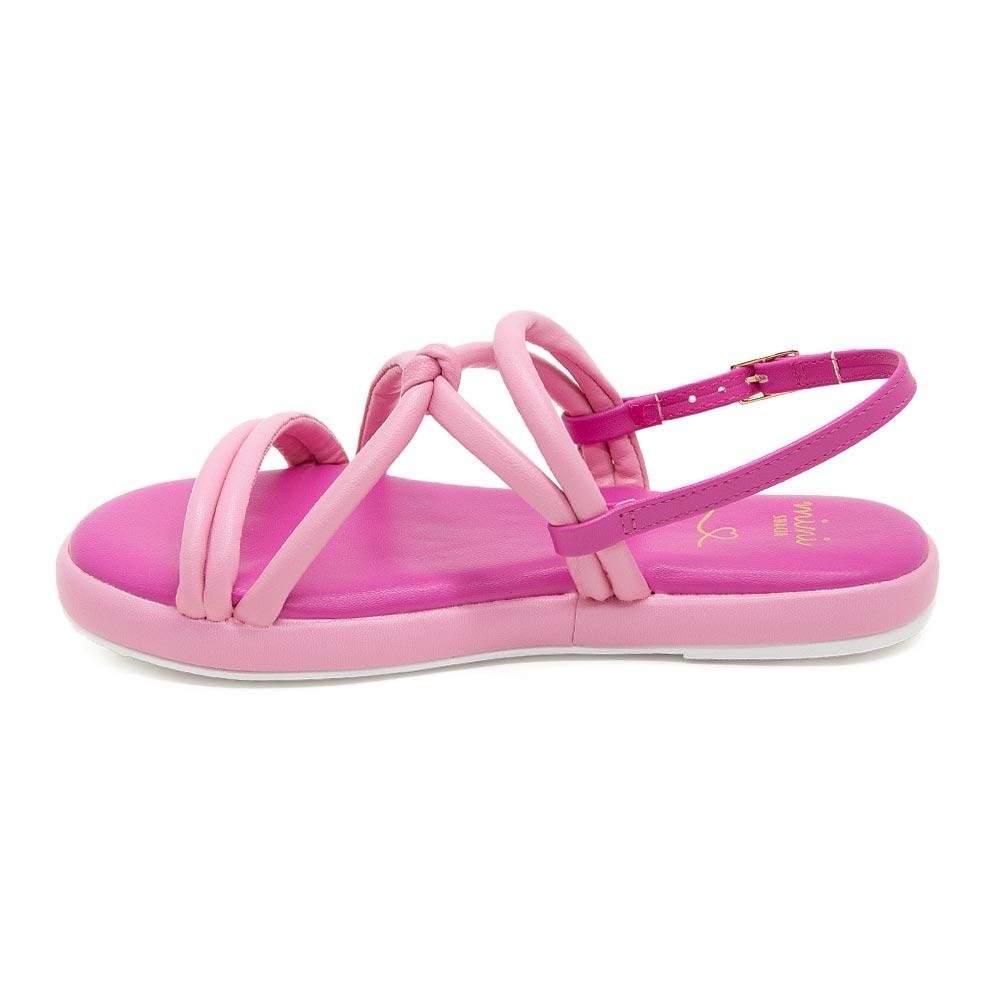 Sandália Rasteira Infantil Menina 9135.51434 Rosa Rosa 2