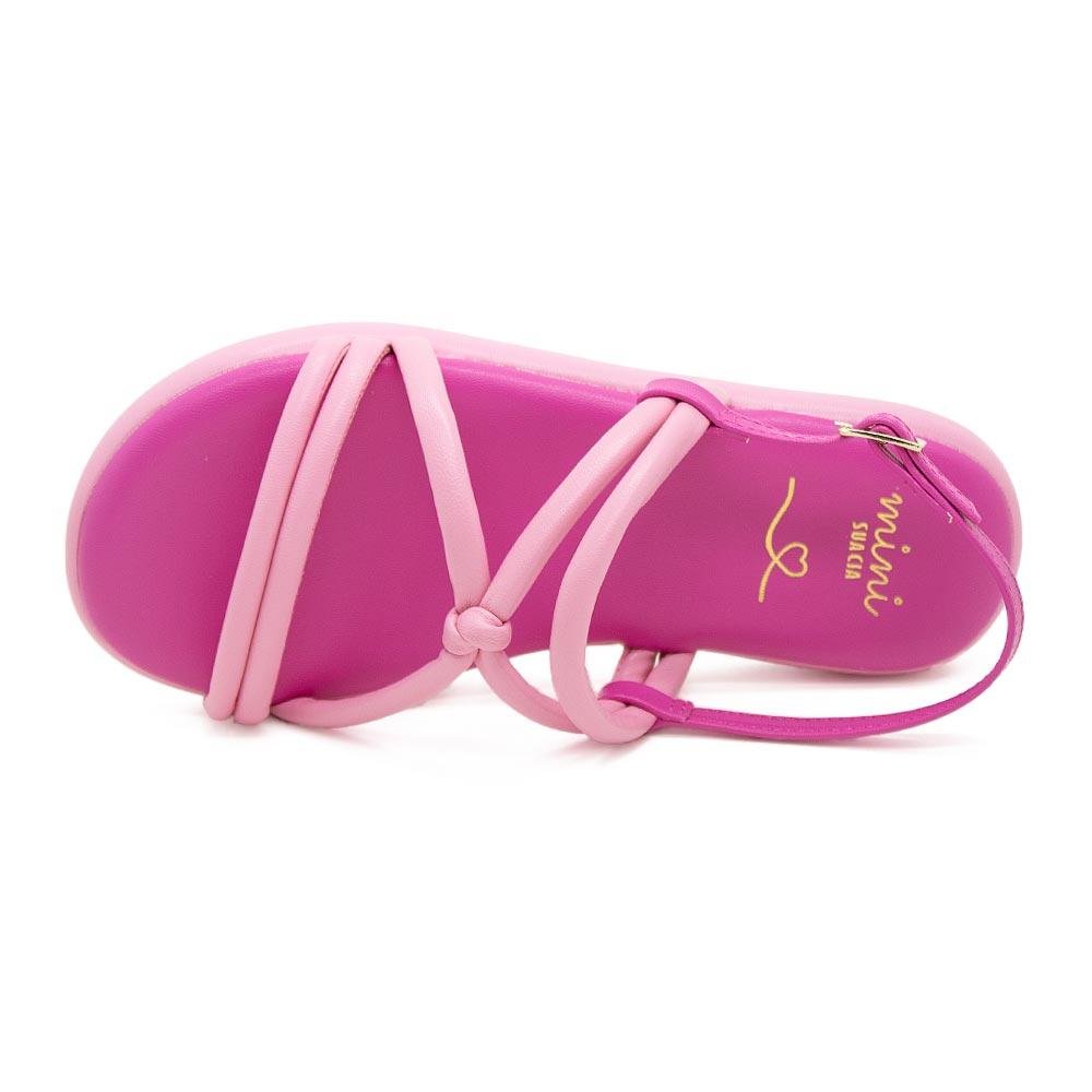 Sandália Rasteira Infantil Menina 9135.51434 Rosa Rosa 3