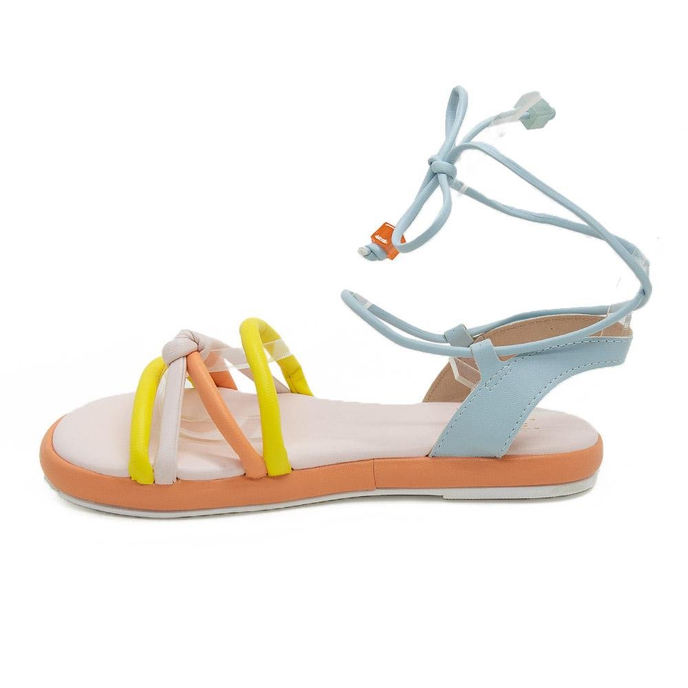 Sandália Rasteira Infantil Menina Mini Sua Cia 9135.51431 Laranja Laranja 2