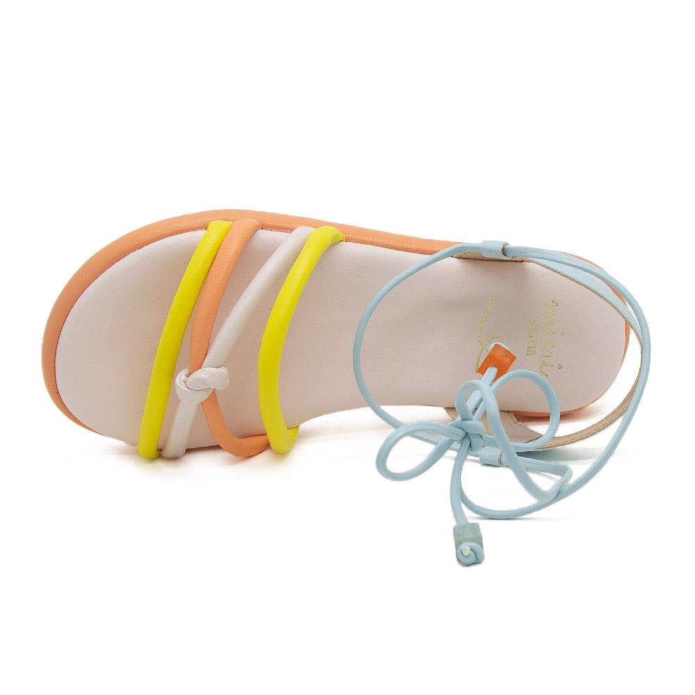 Sandália Rasteira Infantil Menina Mini Sua Cia 9135.51431 Laranja Laranja 3