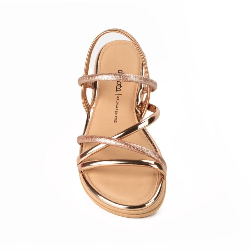 Sandália Feminina Flatform Dakota Y7375 Bronze Dourado 4