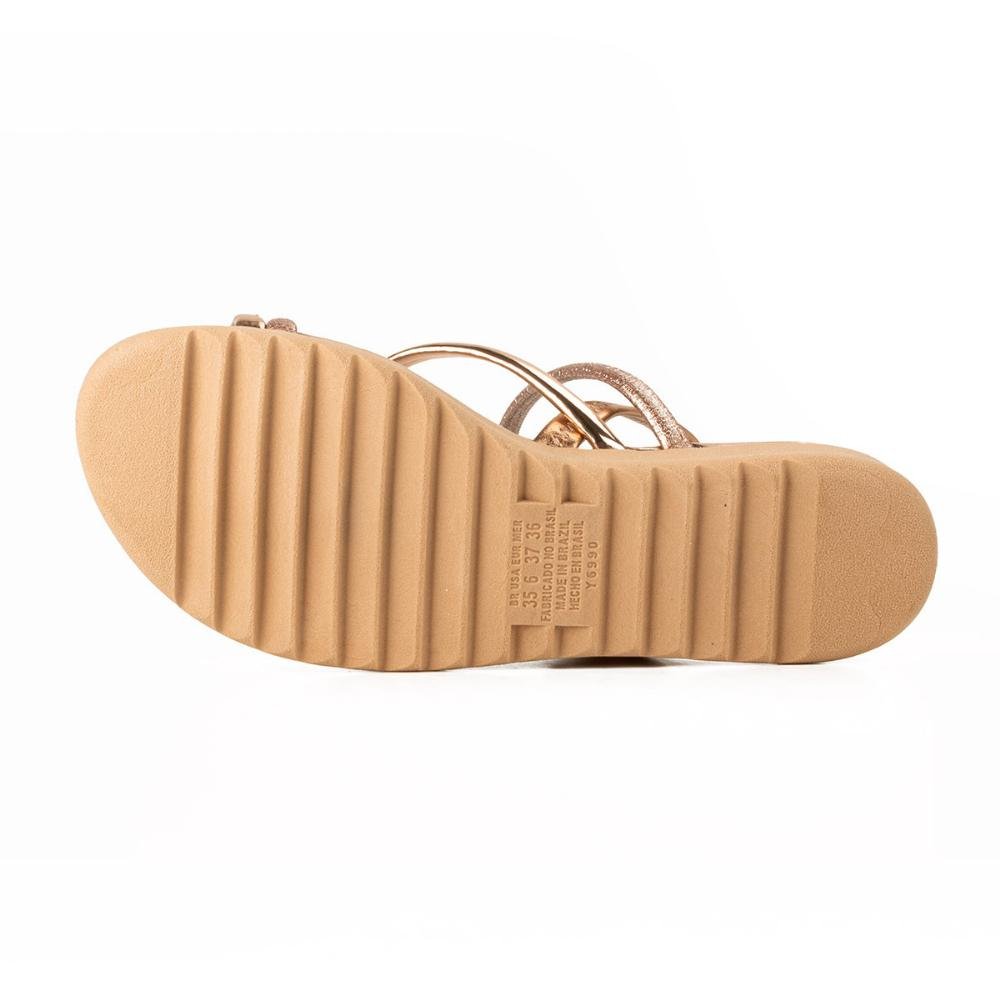 Sandália Feminina Flatform Dakota Y7375 Bronze Dourado 6