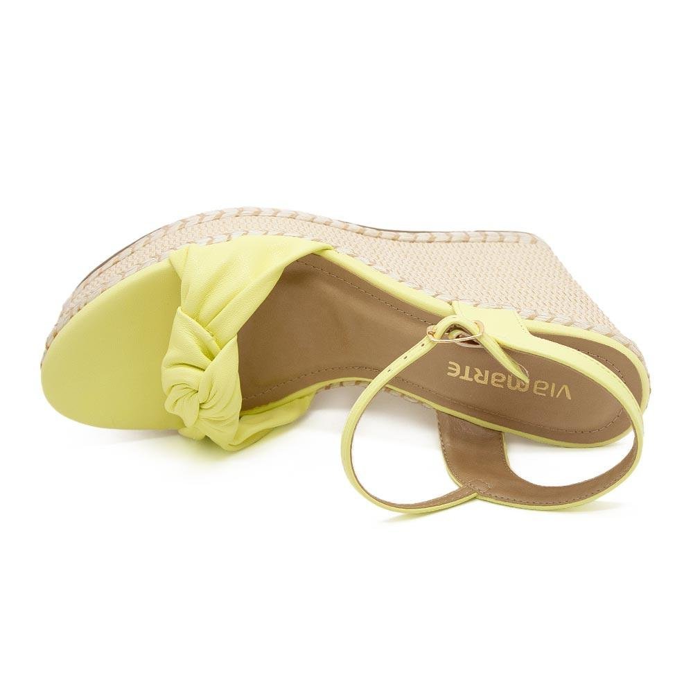Sandália Anabela Alta Feminina Via Marte 22-14502 Amarela Amarelo 3