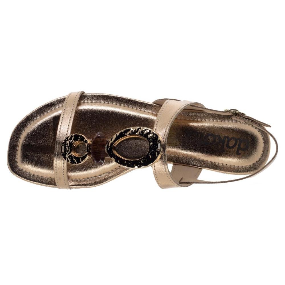 Sandália Rasteira Metalizada Feminina Dakota Y7982 Rose Dourado 3