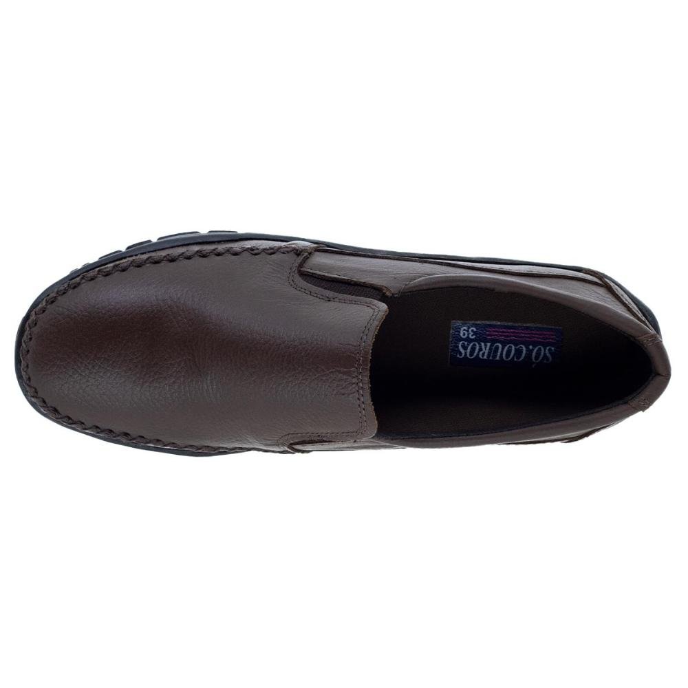 Mocassim Masculino Só Couro 201 Cafe Marrom 3