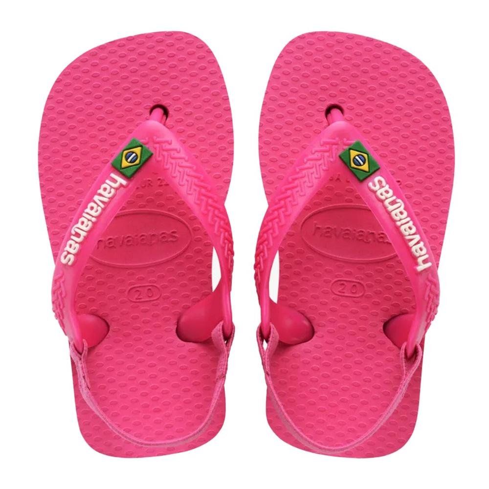 Chinelo Havaianas Baby Brasil Logo Menina Rosa Rosa 1
