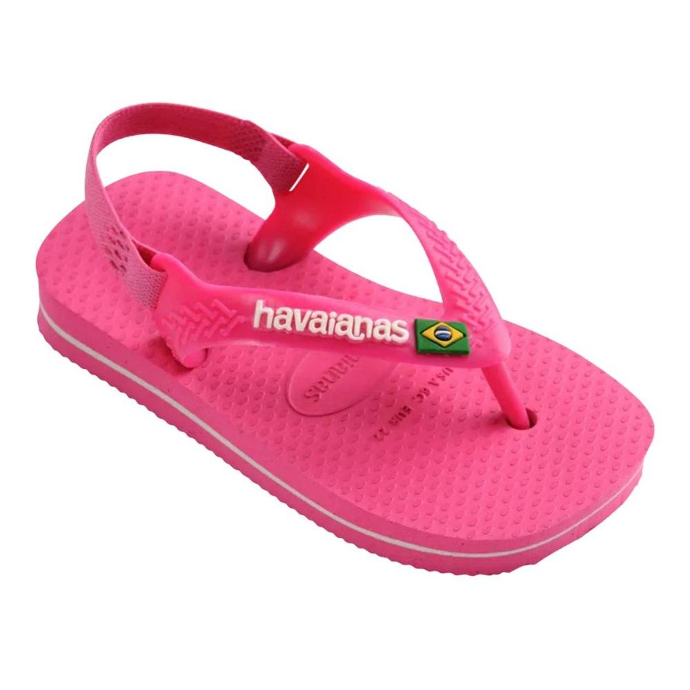 Chinelo Havaianas Baby Brasil Logo Menina Rosa Rosa 2