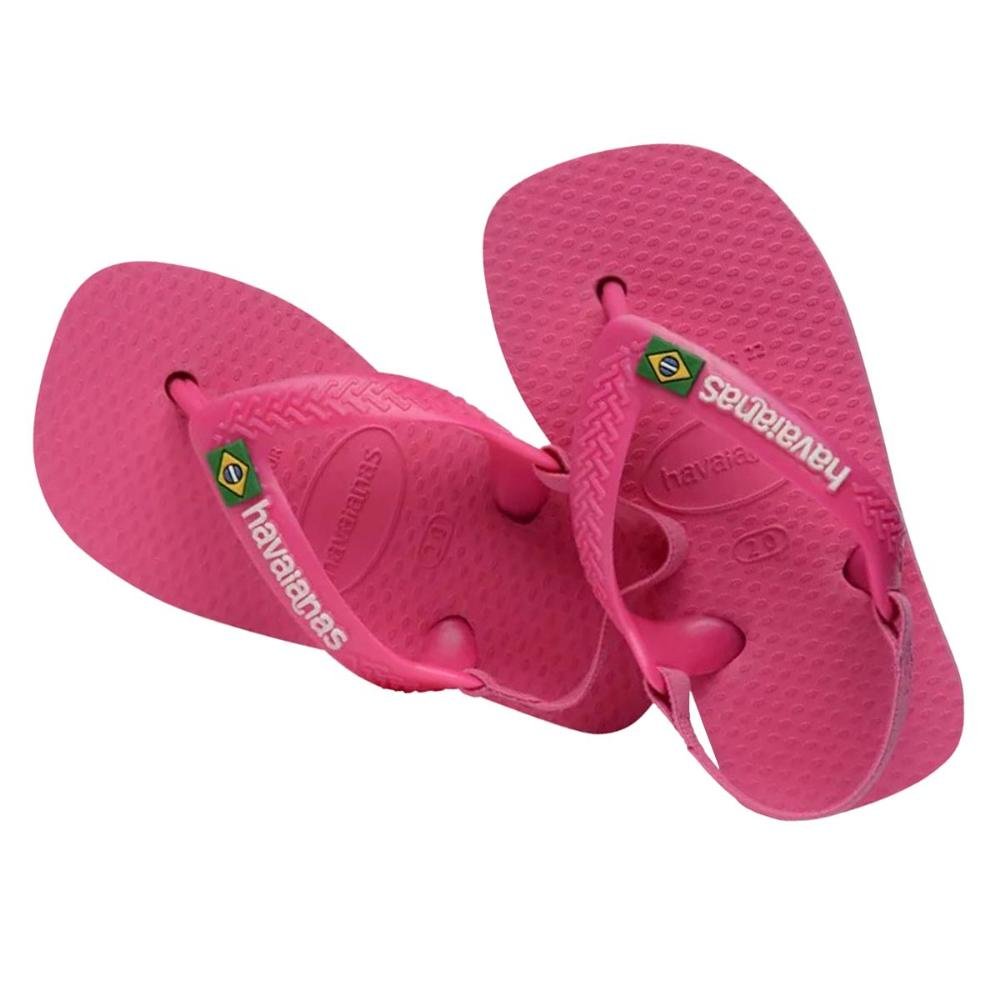 Chinelo Havaianas Baby Brasil Logo Menina Rosa Rosa 3