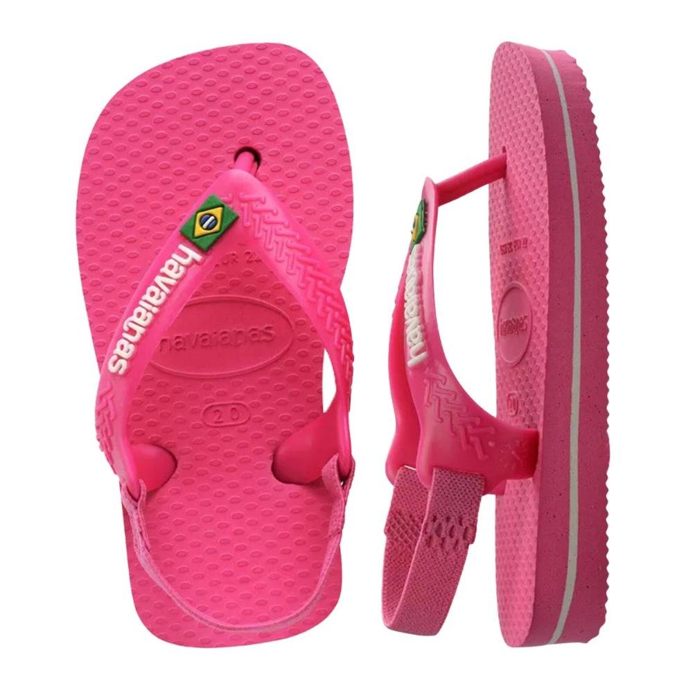 Chinelo Havaianas Baby Brasil Logo Menina Rosa Rosa 4