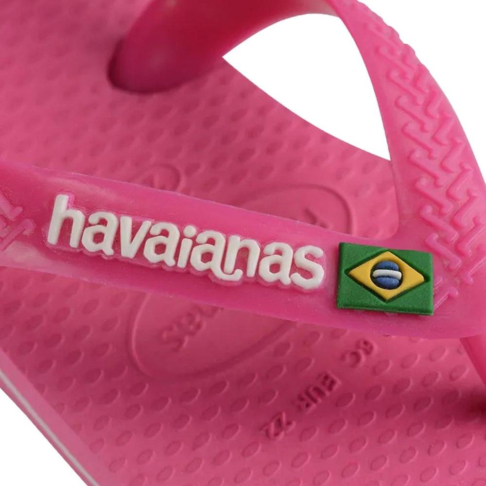 Chinelo Havaianas Baby Brasil Logo Menina Rosa Rosa 5
