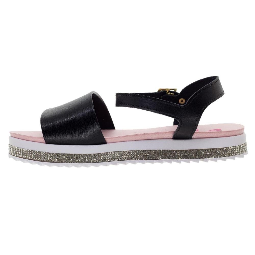 Sandália Rasteira Infantil Menina Molekinha 2305.1812 Preto Preto 2