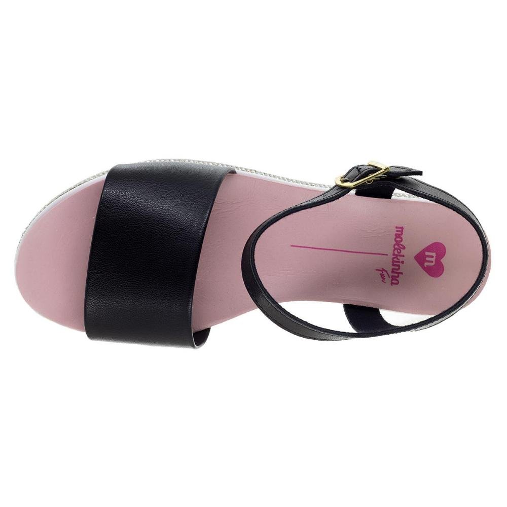Sandália Rasteira Infantil Menina Molekinha 2305.1812 Preto Preto 3