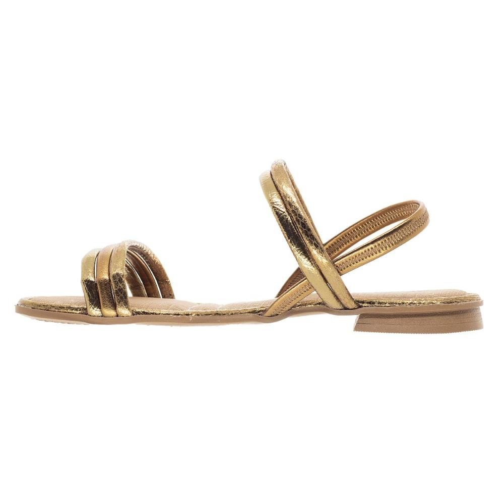 Sandália Rasteira Feminina Mississipi MC322 Bronze Dourado 2