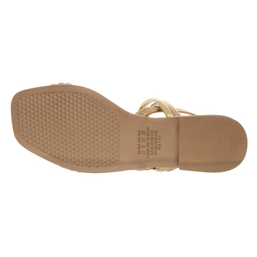 Sandália Rasteira Feminina Mississipi MC322 Bronze Dourado 4