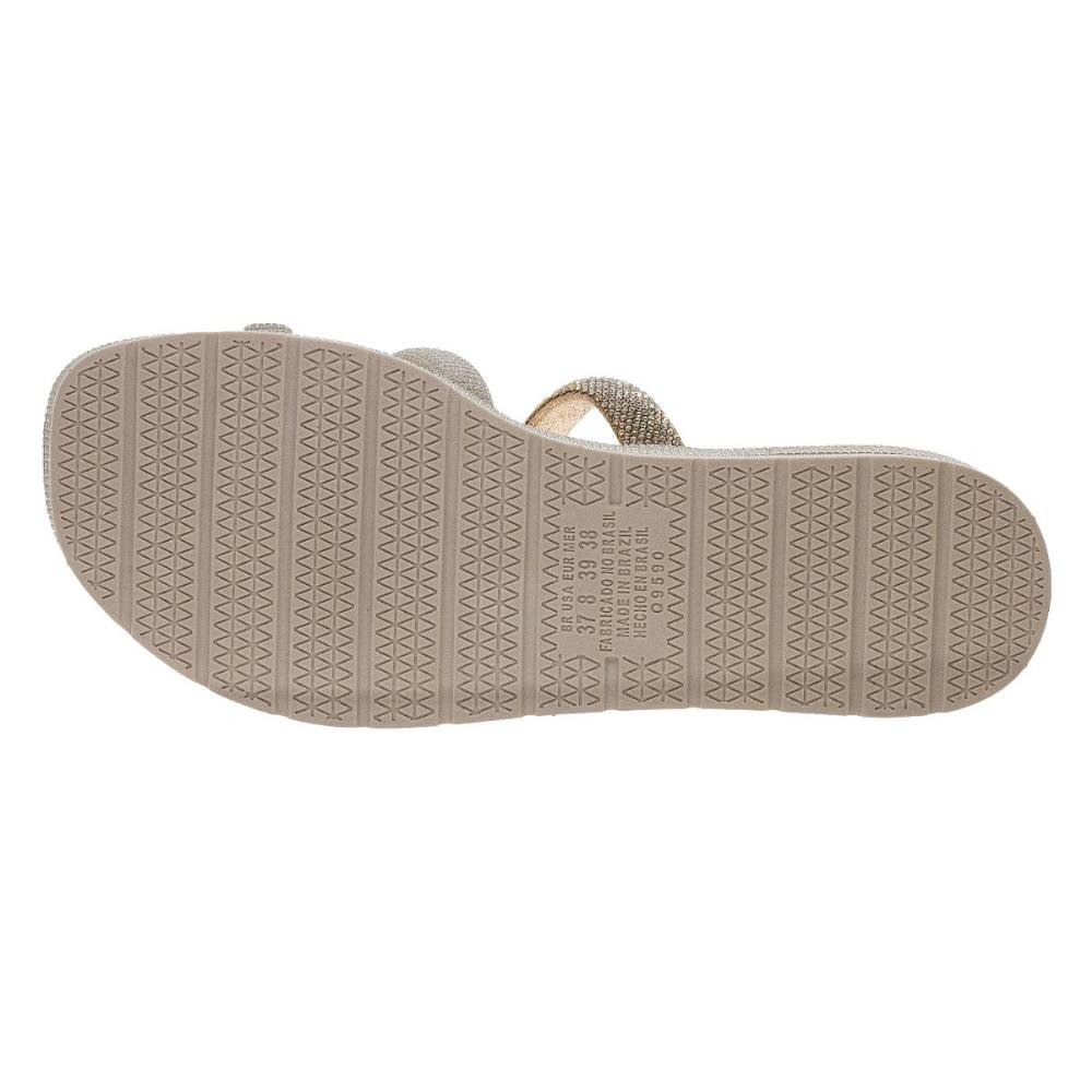 Sandália Papete Feminina Mississipi MB811 Dourado Prata 4