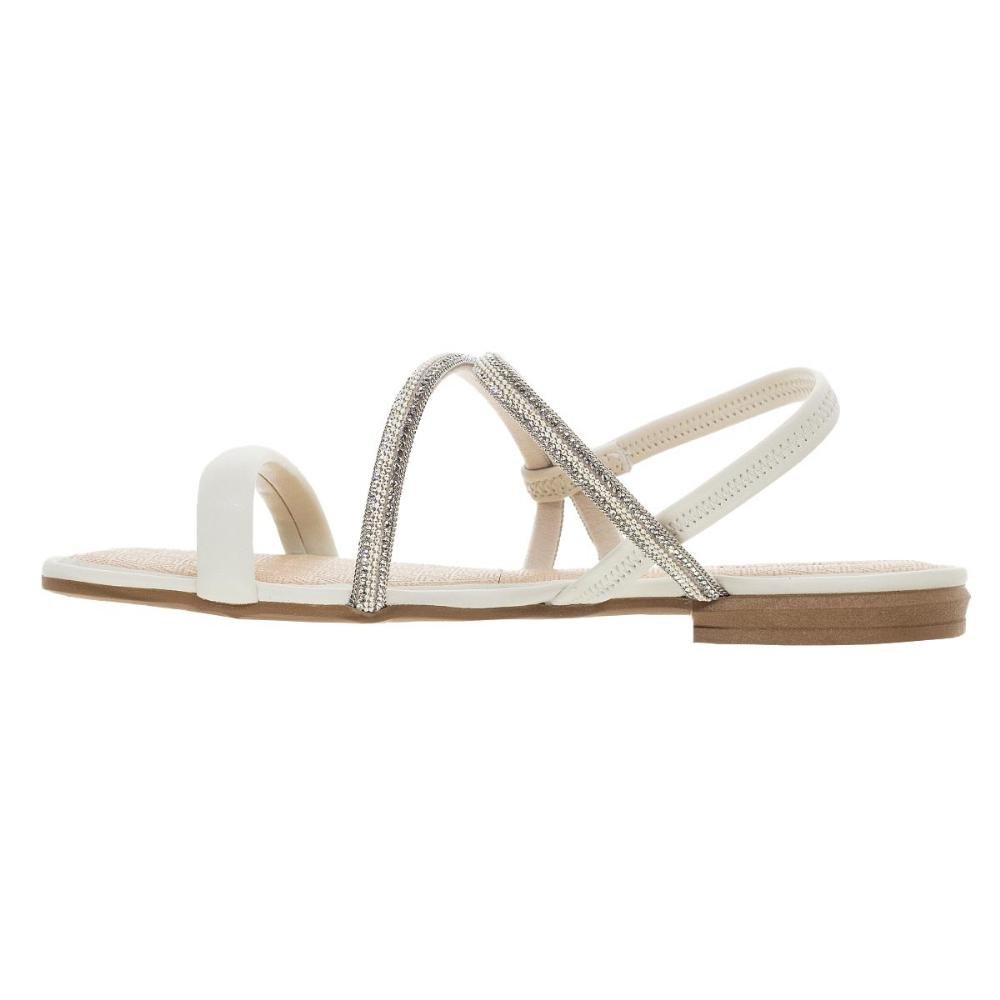 Sandália Rasteira Feminina Mississipi MB752 Off White Branco 2