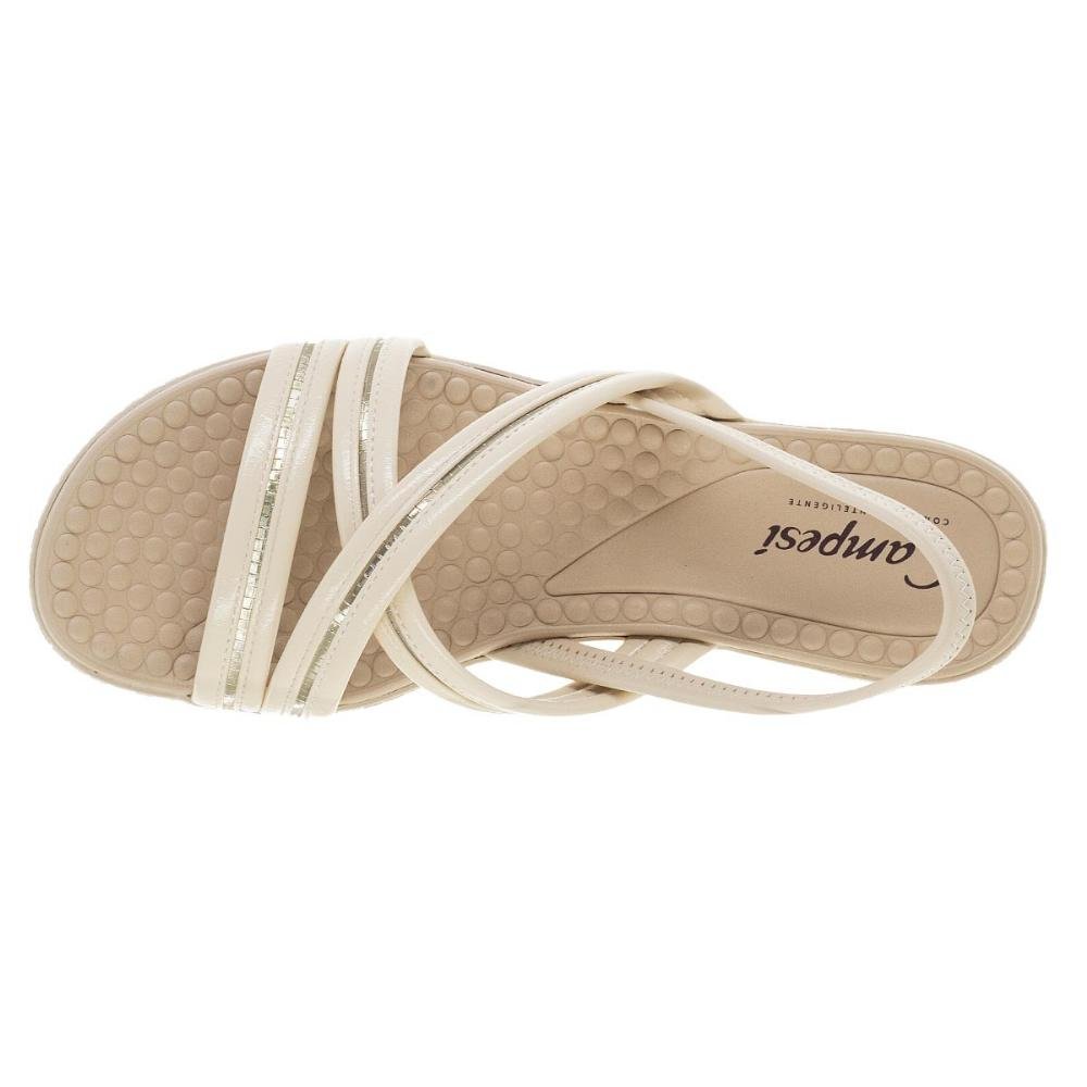 Sandália Rasteira Feminina Campesi CP502 Creme Bege 3