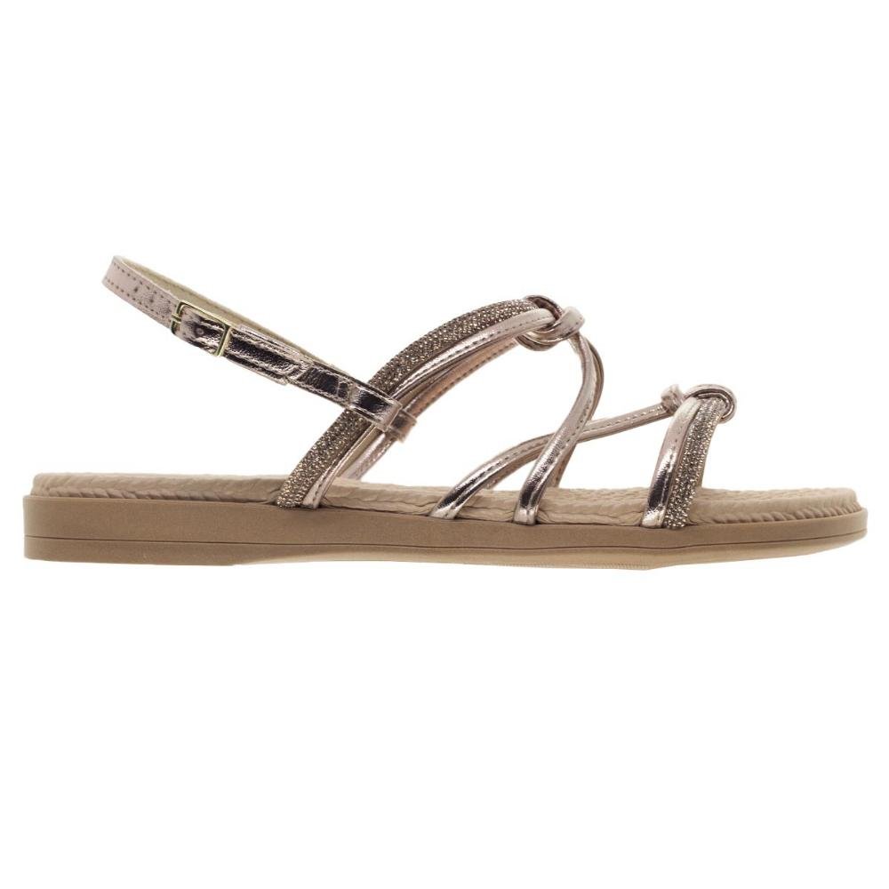 Sandália Rasteira Feminina Piccadilly 513011 Rose Bege