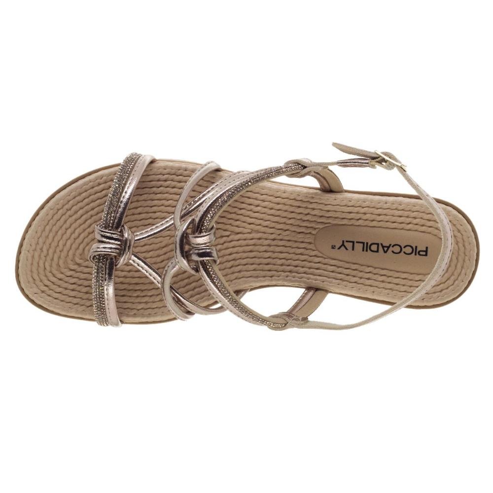 Sandália Rasteira Feminina Piccadilly 513011 Rose Bege 3