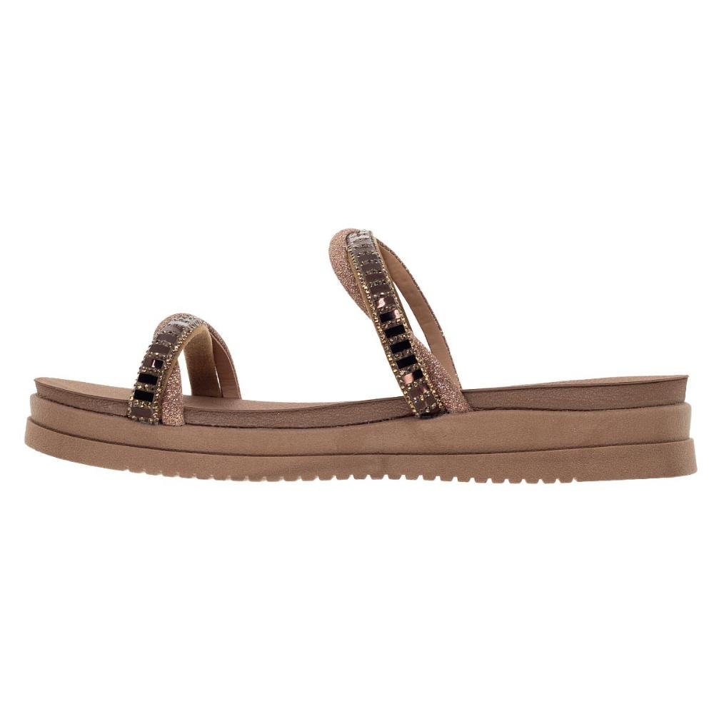 Tamanco Feminino Flatform Mississipi MB301 Rose Marrom 2