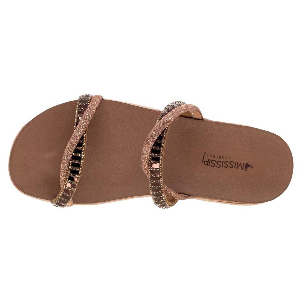 Tamanco Feminino Flatform Mississipi MB301 Rose Marrom 3