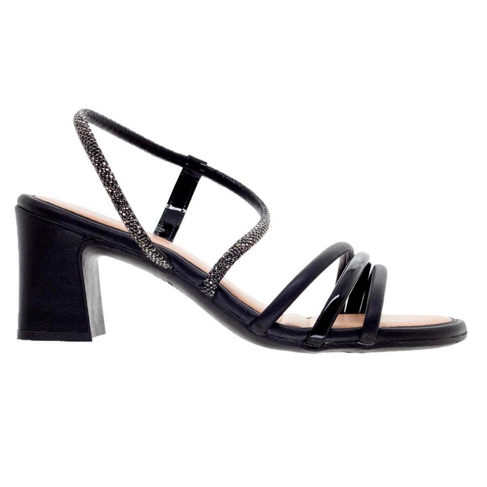 Sandália Salto Médio Bloco Feminina Mississipi MC413 Preto Preto 1