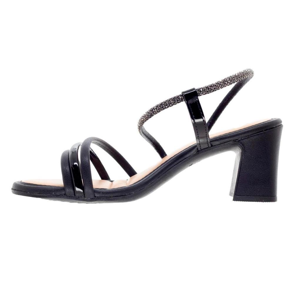 Sandália Salto Médio Bloco Feminina Mississipi MC413 Preto Preto 2